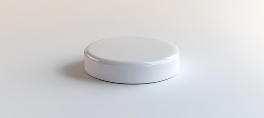 White round pedestal, blank template, isolated.