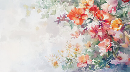 Elegant wedding invitation card background . Minimal hand painted watercolor botanical flowers texture template background. Design for wedding, vip cover, poster, rsvp moderncard.Valentine's Day