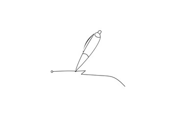 Elegant fountain pen drawing a smooth ink line 
 minimalist sketch illustration