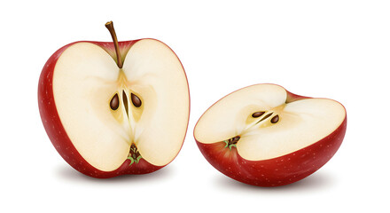 sliced red apple