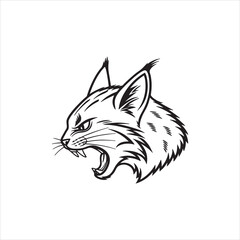  Head-of-a-cat-angry-mood-vector art illustration