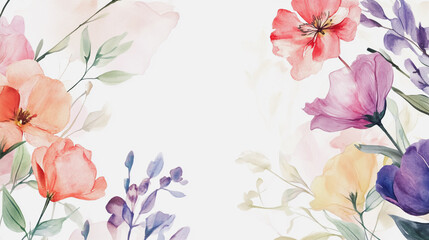 Elegant wedding invitation card background . Minimal hand painted watercolor botanical flowers texture template background. Design for wedding, vip cover, poster, rsvp moderncard.Valentine's Day