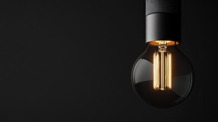 Fototapeta premium Close-up of a modern Edison-style LED light bulb.