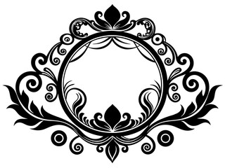 Decorative Border Silhouette Vector | Elegant Frame & Border SVG for Cards