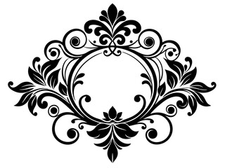 Decorative Border Silhouette Vector | Elegant Frame & Border SVG for Cards