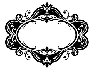 Decorative Border Silhouette Vector | Elegant Frame & Border SVG for Cards