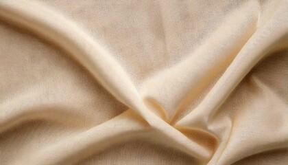 Cream cotton fabric background with a slightly wavy texture