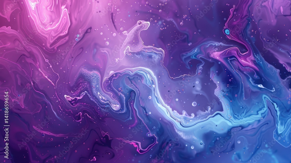 Aufkleber abstract fluid design in shade of purple and blue. background image of liquid or fluid texture with 