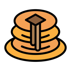 Pancakes Stack Vector Filled Icon Design