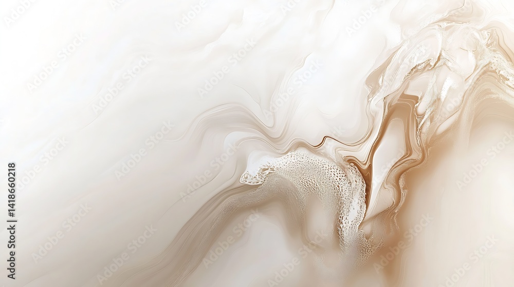 Poster Elegant Abstract Background with Soft Cream and Beige Flowing Patterns and Textures : Generative AI
