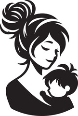 A Heartwarming Bond A Mother's Embrace Amidst an Enchanted Forest
