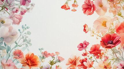 Elegant wedding invitation card background . Minimal hand painted watercolor botanical flowers texture template background. Design for wedding, vip cover, poster, rsvp moderncard.Valentine's Day