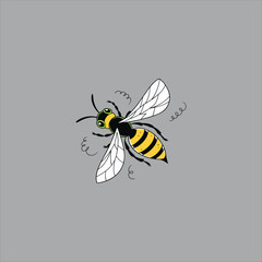 Lovely-simple-design-of-a-yellow-and-black-bee-vector