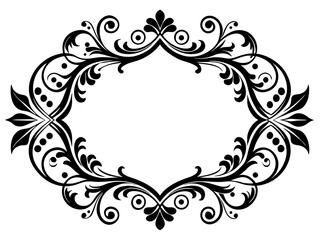Decorative Border Silhouette Vector | Elegant Frame & Border SVG for Cards