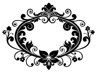 Decorative Border Silhouette Vector | Elegant Frame & Border SVG for Cards