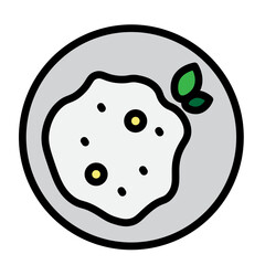 Cheese Omelet Vector Filled Icon Design