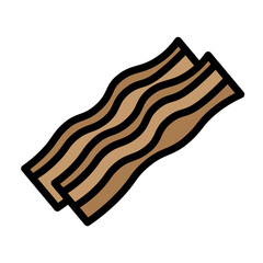 Crispy Bacon Vector Filled Icon Design