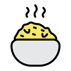Mashed Potatoes with Gravy Vector Filled Icon Design