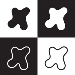 Organic shape round form . Doodle abstract liquid blob,  liquid organic blob curve abstract shape frame.  Soft round oval pattern background. EPS 10/AI