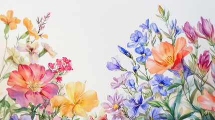 Elegant wedding invitation card background . Minimal hand painted watercolor botanical flowers texture template background. Design for wedding, vip cover, poster, rsvp moderncard.Valentine's Day