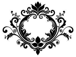 Decorative Border Silhouette Vector | Elegant Frame & Border SVG for Cards