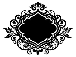 Decorative Border Silhouette Vector | Elegant Frame & Border SVG for Cards