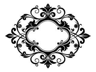 Decorative Border Silhouette Vector | Elegant Frame & Border SVG for Cards