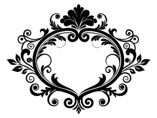 Decorative Border Silhouette Vector | Elegant Frame & Border SVG for Cards