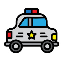 Police Car Vector Filled Icon Design