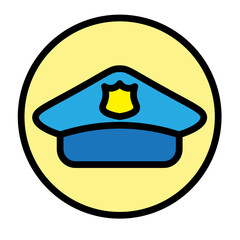 Police Hat Vector Filled Icon Design