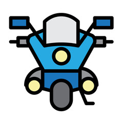 Motorcycle Police Officer Vector Filled Icon Design