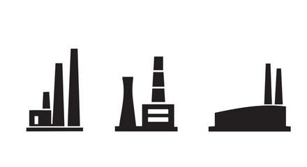 Factory Building Icon Set, High Quality Industrial Icons for Designers