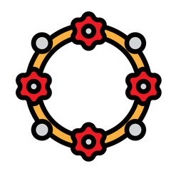 Fall Wreath Vector Filled Icon Design