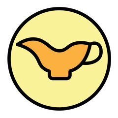 Gravy Boat Vector Filled Icon Design
