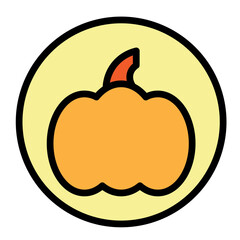Pumpkin Decoration Vector Filled Icon Design