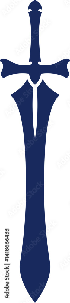 Poster sword silhouette vector element set