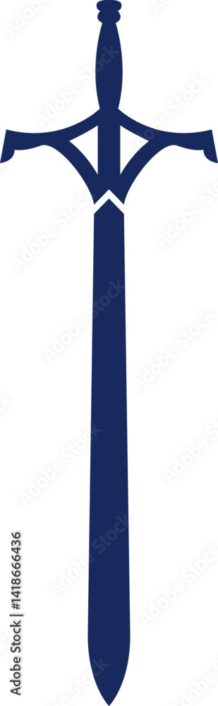 Poster sword silhouette vector element set