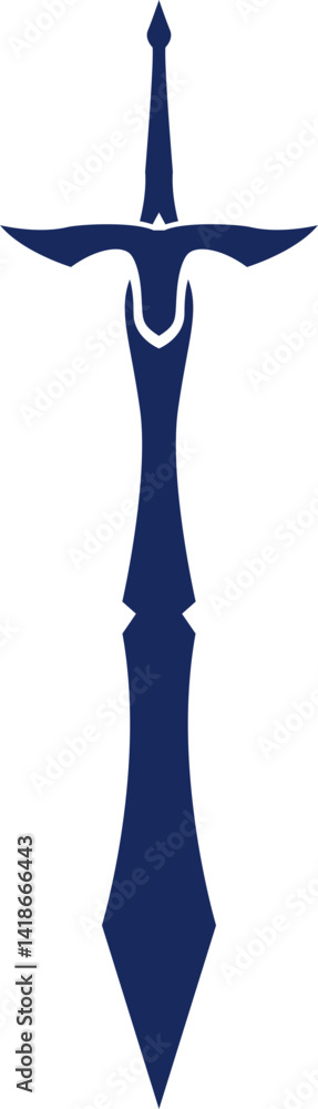 Poster sword silhouette vector element set