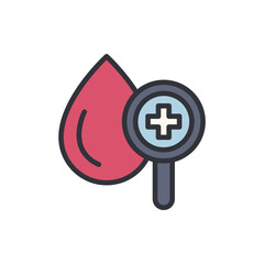 Obraz premium Blood test colored icons, minimalist vector illustration ,simple transparent graphic element .Isolated on white background
