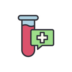 Obraz premium Blood test colored icons, minimalist vector illustration ,simple transparent graphic element .Isolated on white background