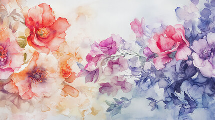 Elegant wedding invitation card background . Minimal hand painted watercolor botanical flowers texture template background. Design for wedding, vip cover, poster, rsvp moderncard.Valentine's Day