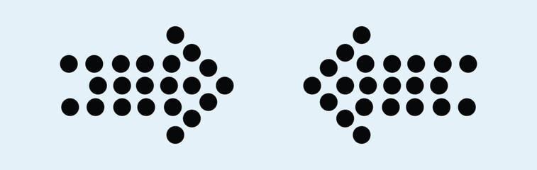 Arrows dots. dot arrow vector set. points arrow collection of direction arrows. isolated icon.