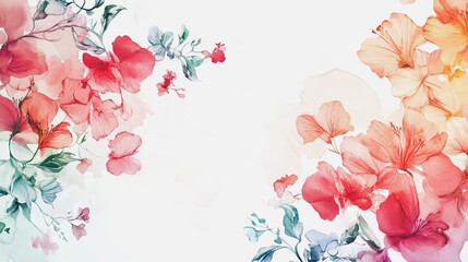 Elegant wedding invitation card background . Minimal hand painted watercolor botanical flowers texture template background. Design for wedding, vip cover, poster, rsvp moderncard.Valentine's Day