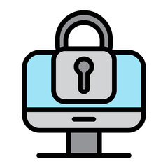 Lock with keyhole Vector Filled Icon Design
