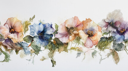 Elegant wedding invitation card background . Minimal hand painted watercolor botanical flowers texture template background. Design for wedding, vip cover, poster, rsvp moderncard.Valentine's Day