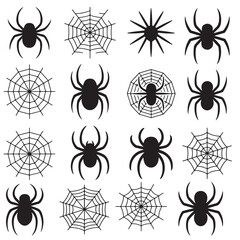 Fototapeta premium spiderweb black vector silhouettes
