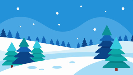 Fototapeta premium Christmas Day Winter Landscape with Snow and Pine Trees Art