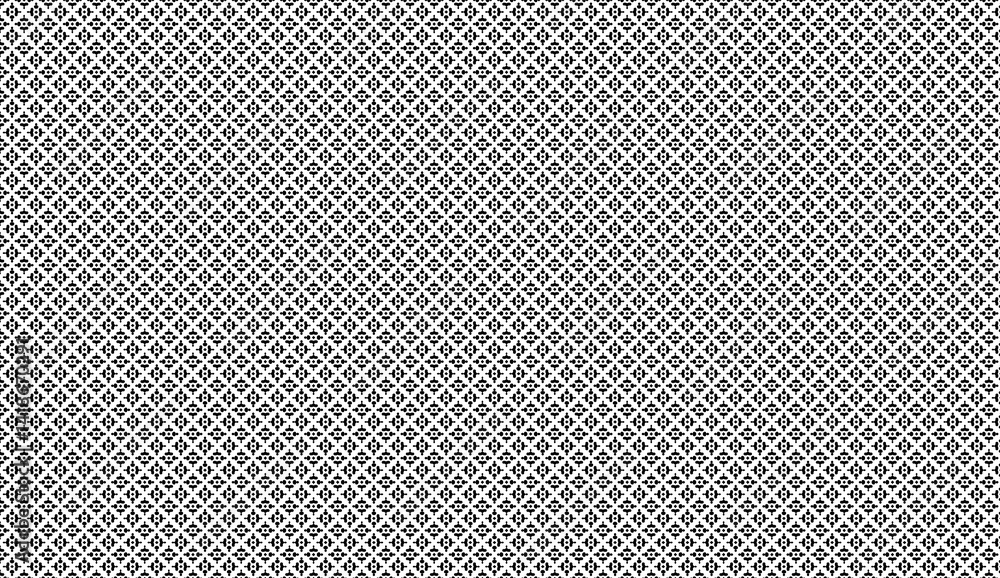 Poster geometric pattern with interlocking small squares, generating optical illusion through precise, symm