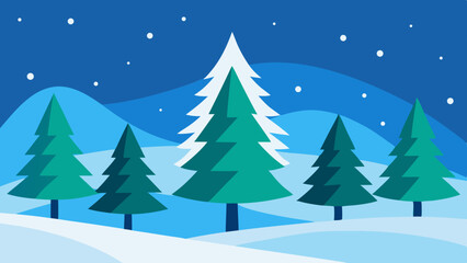 Christmas School Celebration Background with Decorations and Trees