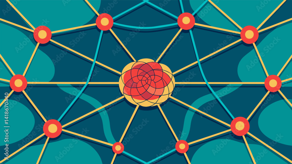 Poster a tangled web of strings connecting different body parts representing the intricacy of nonverbal cue